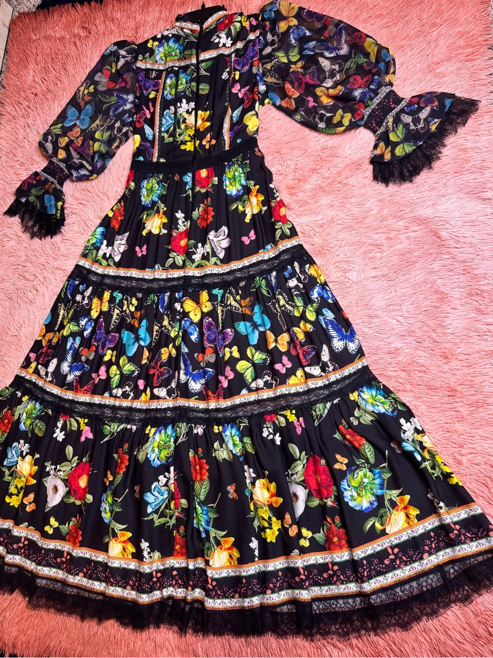 Alice + Olivia Camreigh Printed Blouson Sleeve Maxi Dress. Size 8 - Picture 11 of 17